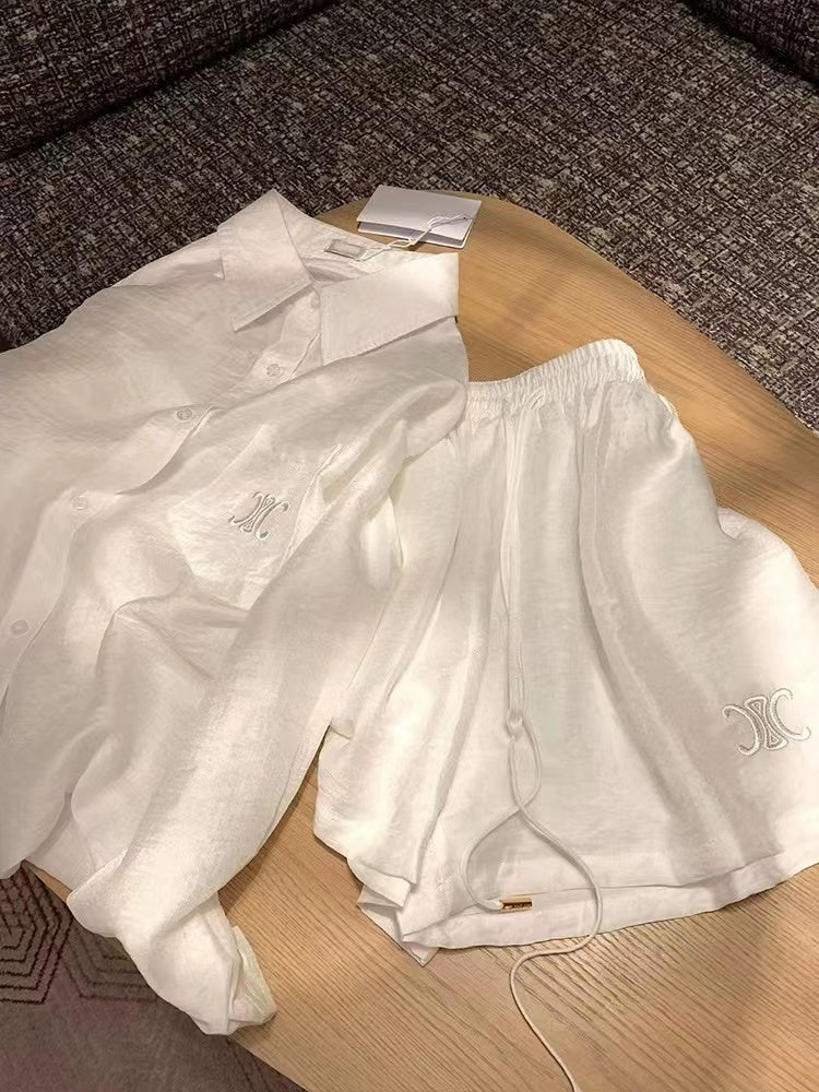 【Set】シャツ+ショートパンツ2点セット  W12532