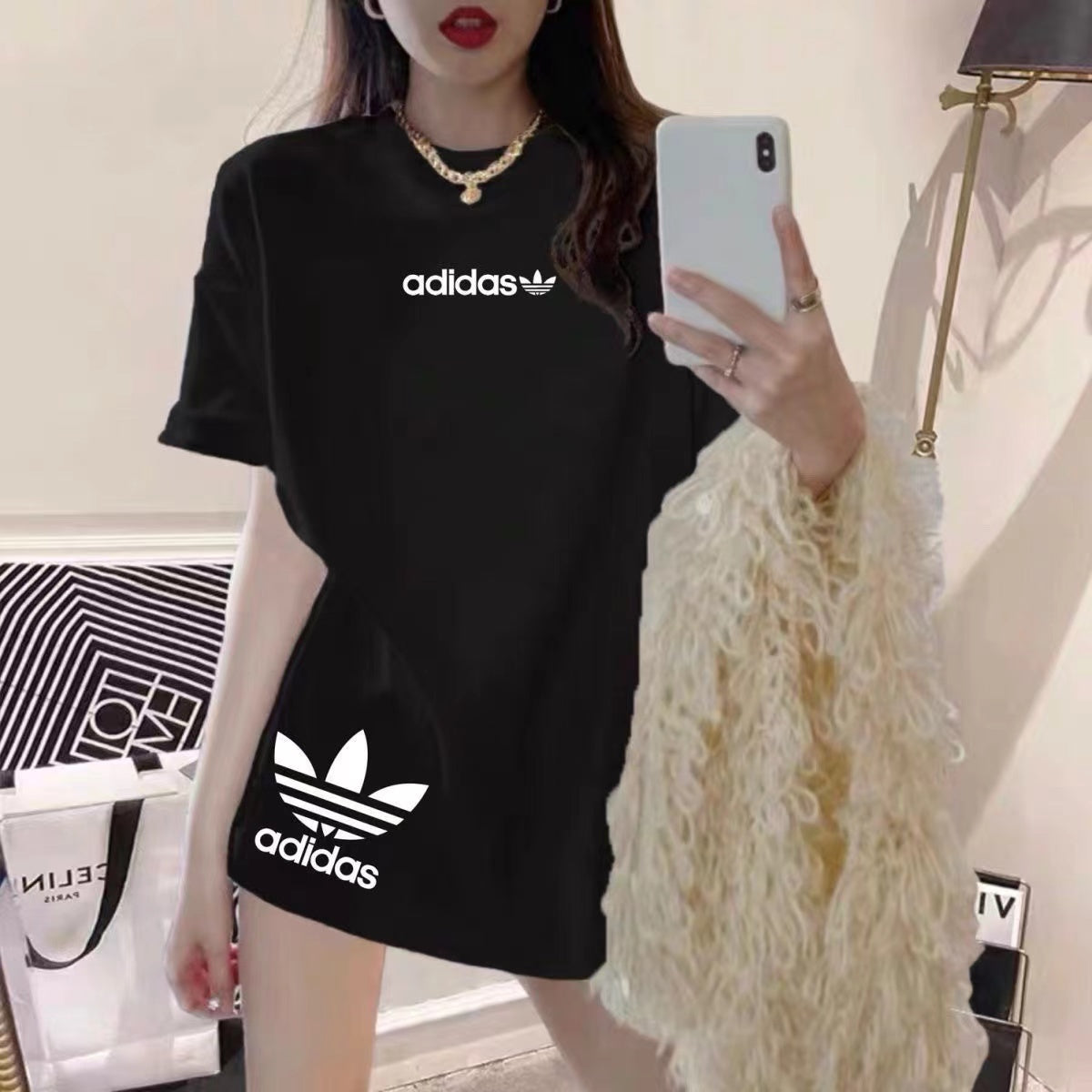 【Tops】4色選択可プリントTシャツ W12281