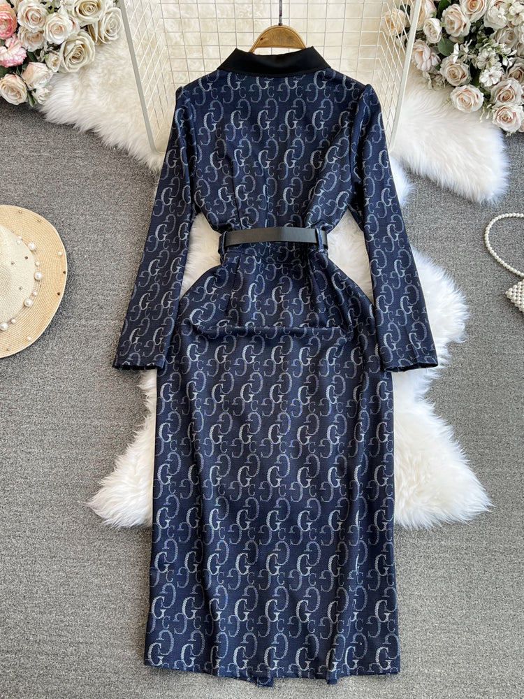 【Dress】長袖シャツワンピース W14103