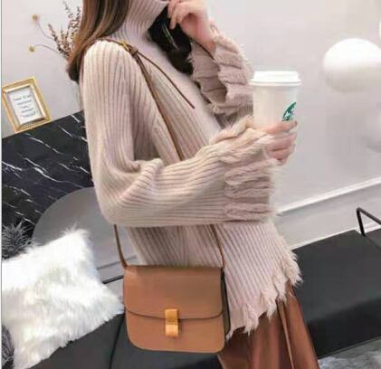 【tops】絶対欲しい!ハイネックタッセルニットセーター5色