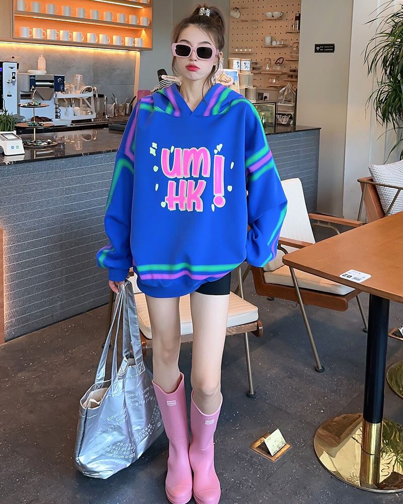 【tops】プリントフーディー M21436