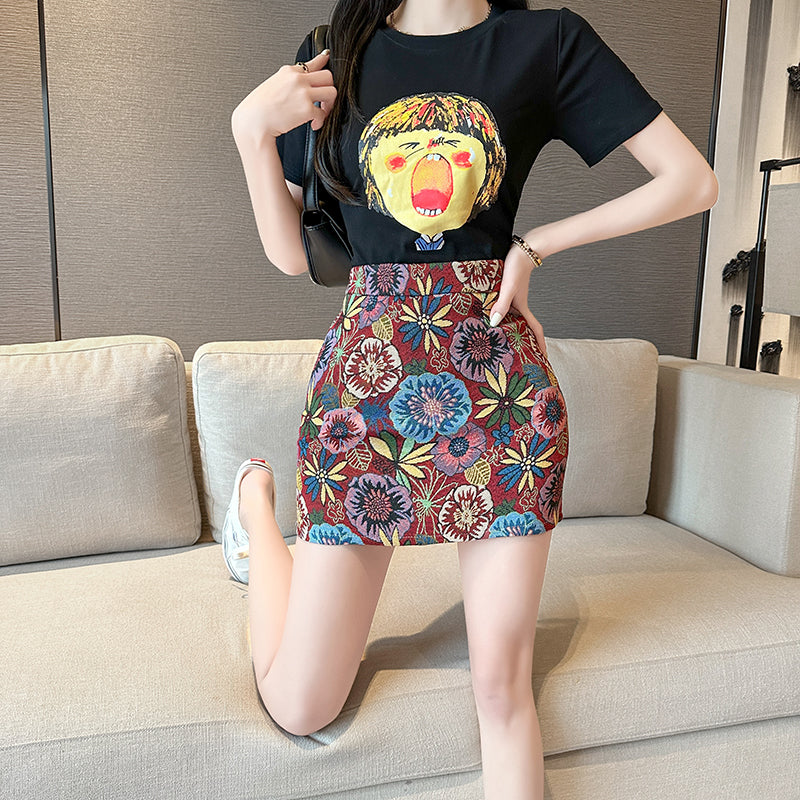 【Set】Tシャツ+スカート夏セット W11823