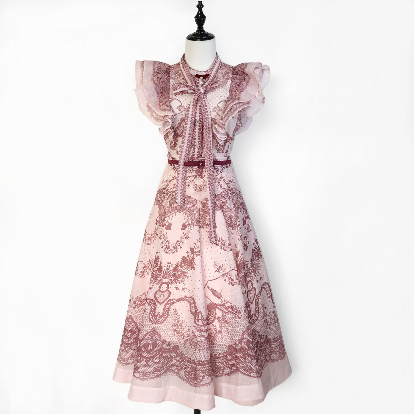 【Set】フリルブラウス×ロングスカートセット N3073