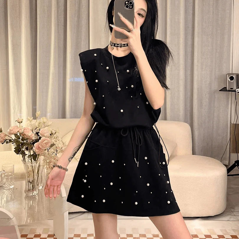 【Set】タンクトップ+スカート2点セット W12407