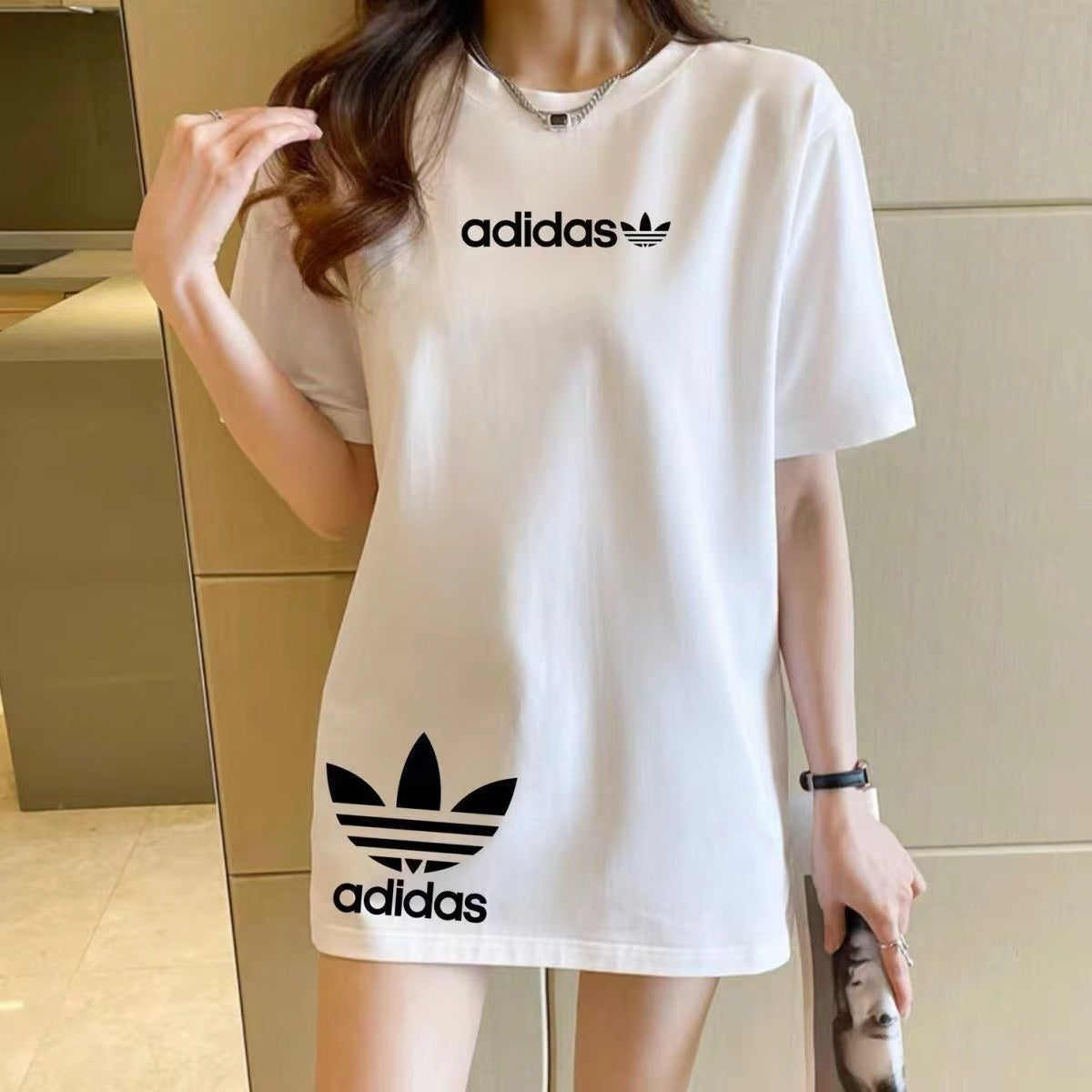 【Tops】4色選択可プリントTシャツ W12281