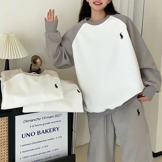 【set】刺繍プルオーバー×カジュアルパンツセット N2416