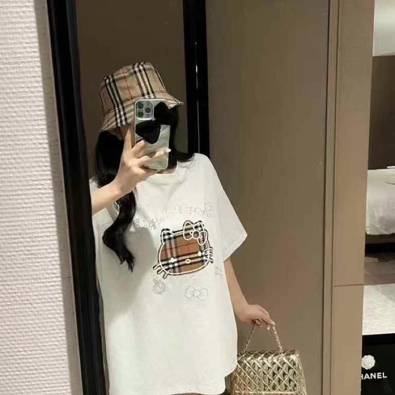 【Tops】かわいいチェーン猫半袖Tシャツ T01829