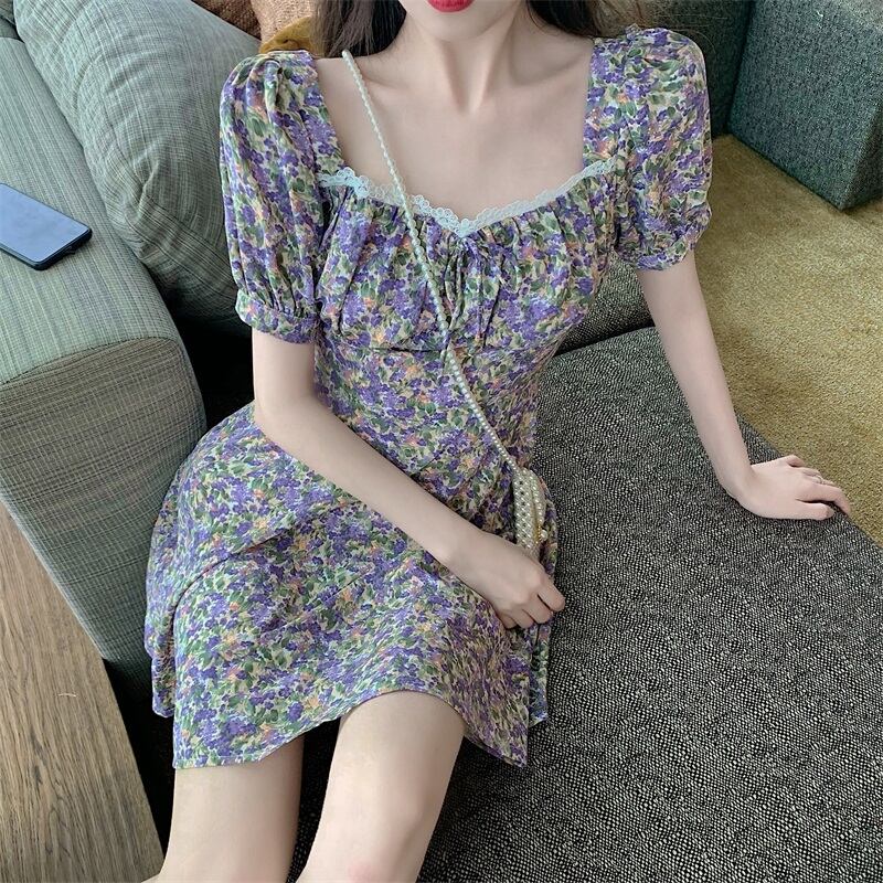 【dress】好感度UP!気質満点レトロガーリッシュ花柄スカート
