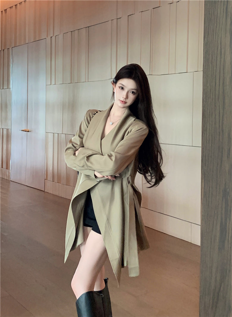 【Outer】イレギュラートレンチコート W13543