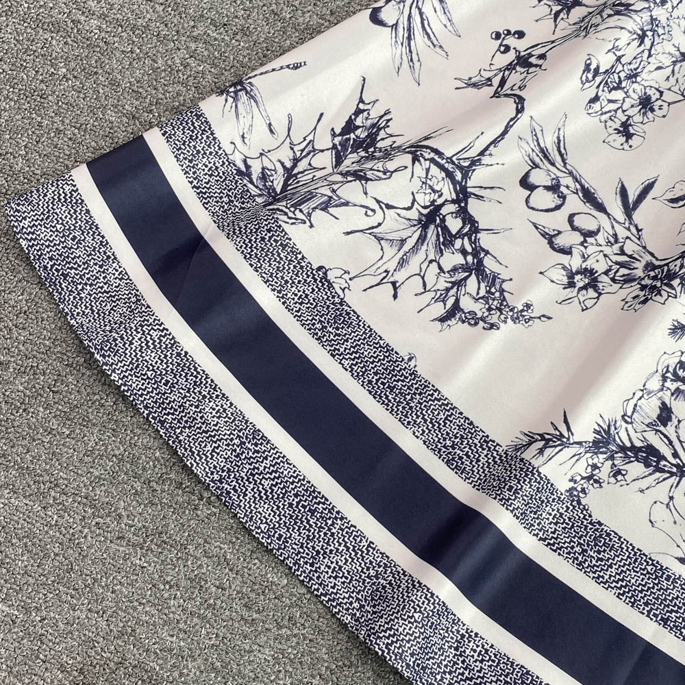 【Dress】長袖プリントシャツワンピース W14102