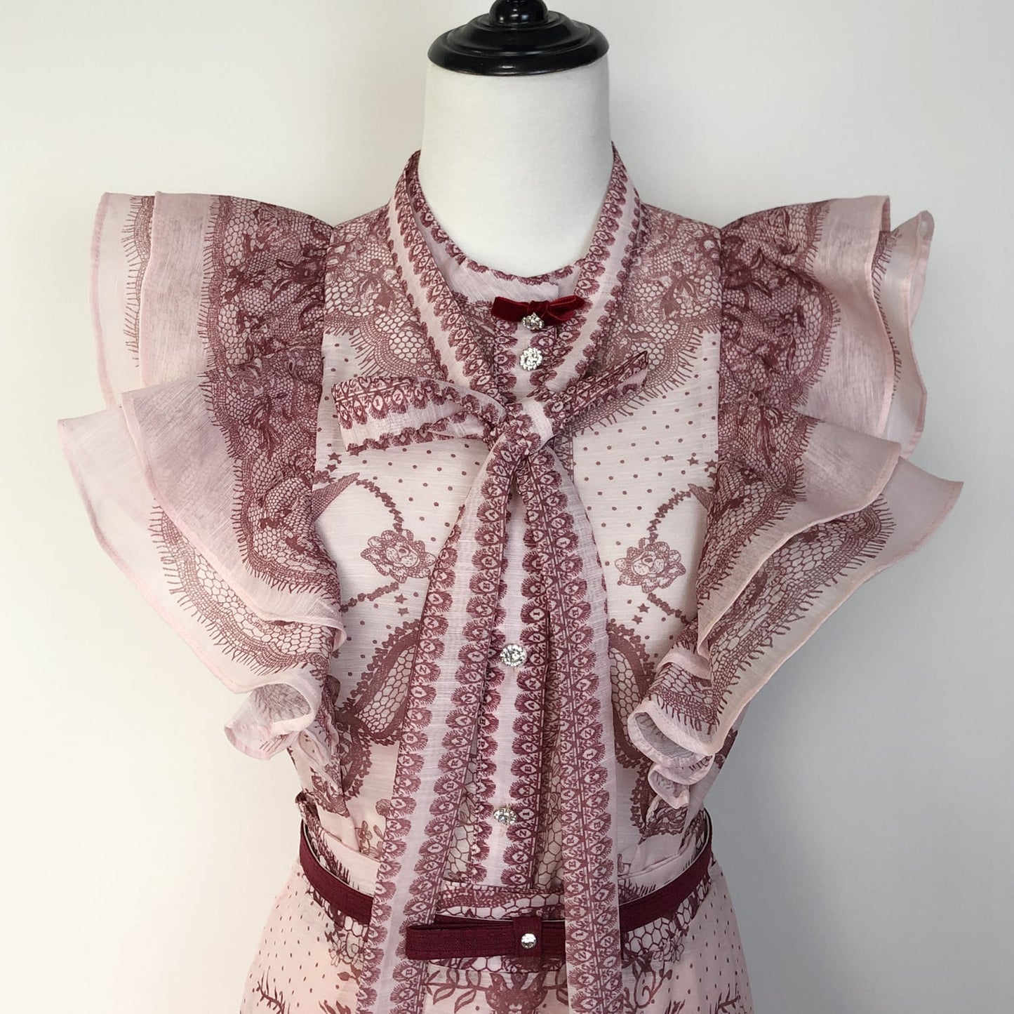 【Set】フリルブラウス×ロングスカートセット N3073