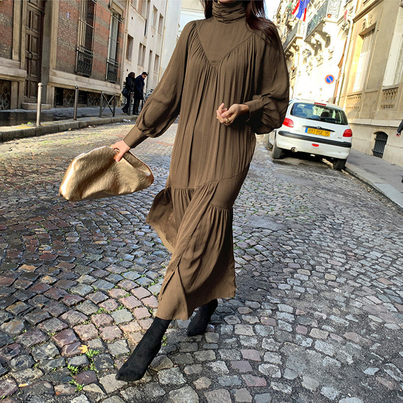 【Dress】ロング丈プリーツワンピース W13209