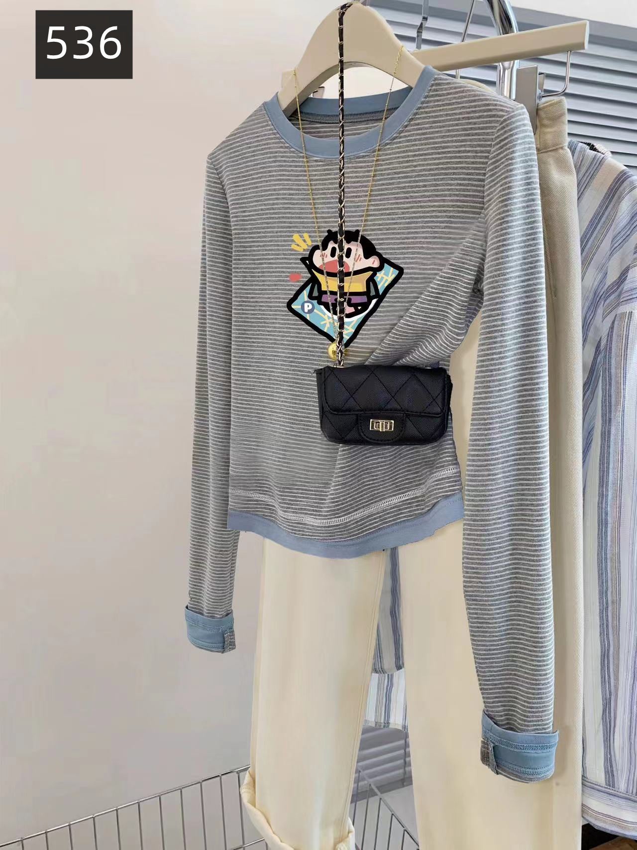 【Tops】春秋長袖Tシャツ W14161