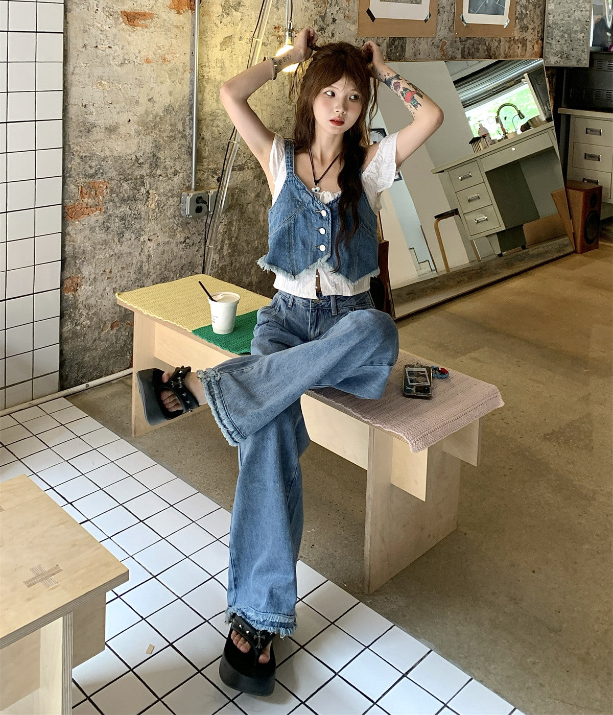 【Set】2点セット ベスト + パンツ   W12257