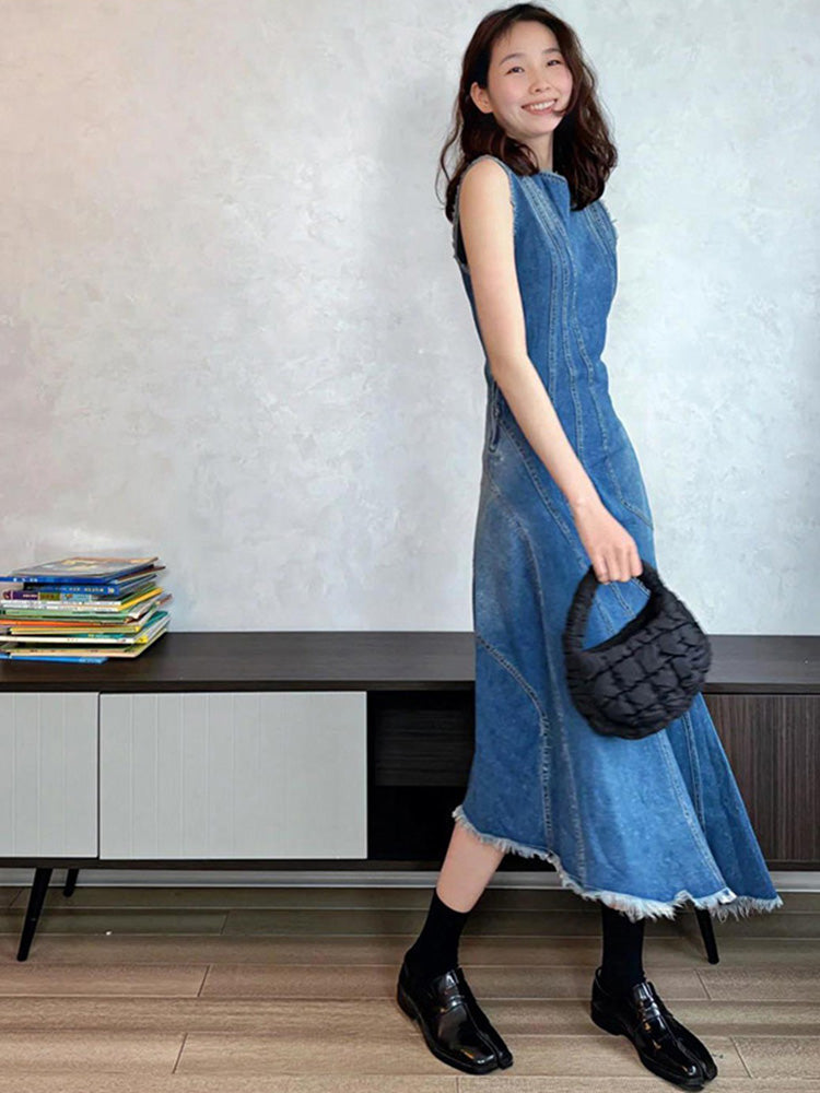 【Dress】イレギュラーデニムワンピース W13095