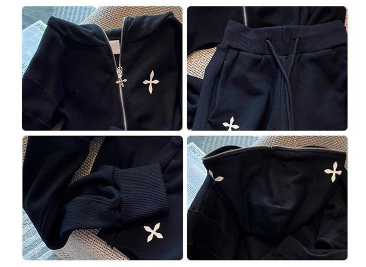 【Set】2点セット ジップパーカー + パンツ W12253