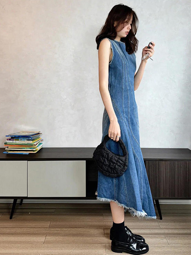 【Dress】イレギュラーデニムワンピース W13095