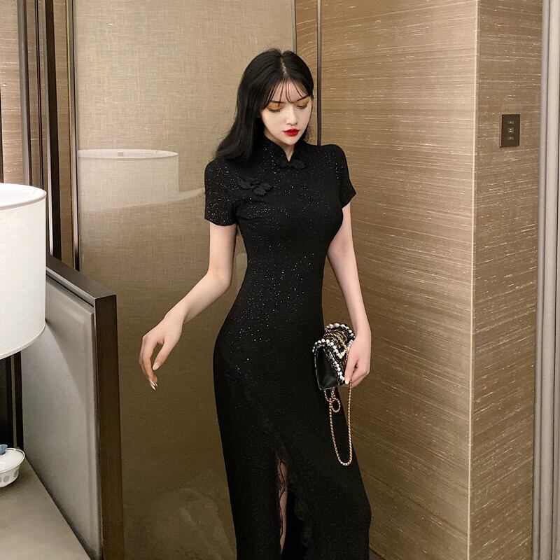 【dress】美人度アップ!韓国系スリットセクシーレースガーリッシュチャイナドレス