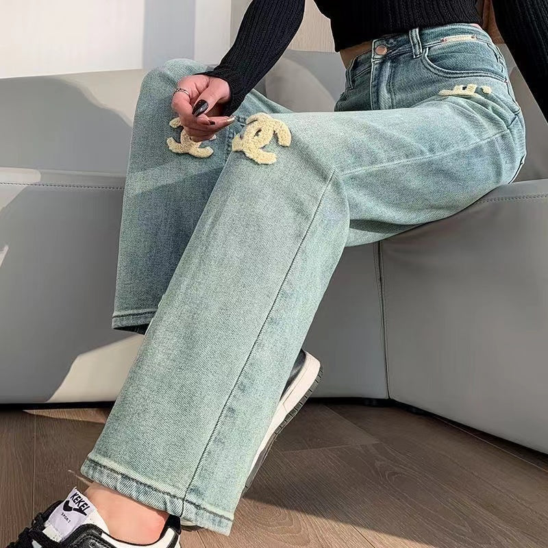 【Bottoms】刺繍デザインデニムパンツ W12423