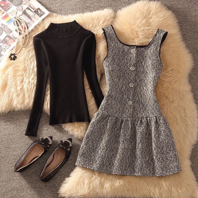 【Set】ニット+ワンピース セット Z8180