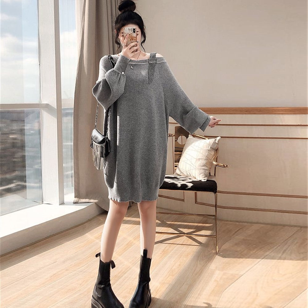【Dress】肩見せニットワンピース Z7018