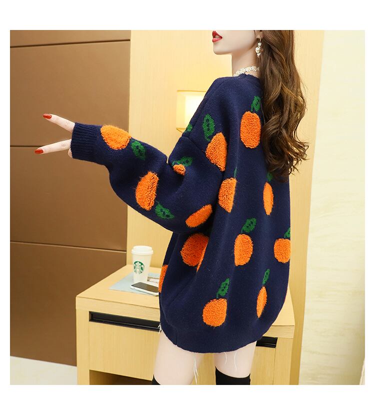 【tops】美人度アップスウィートカラーマッチングニットセーター2色