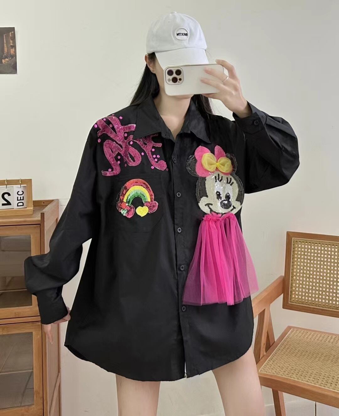 【tops】カートゥーンシャツトップス M21386