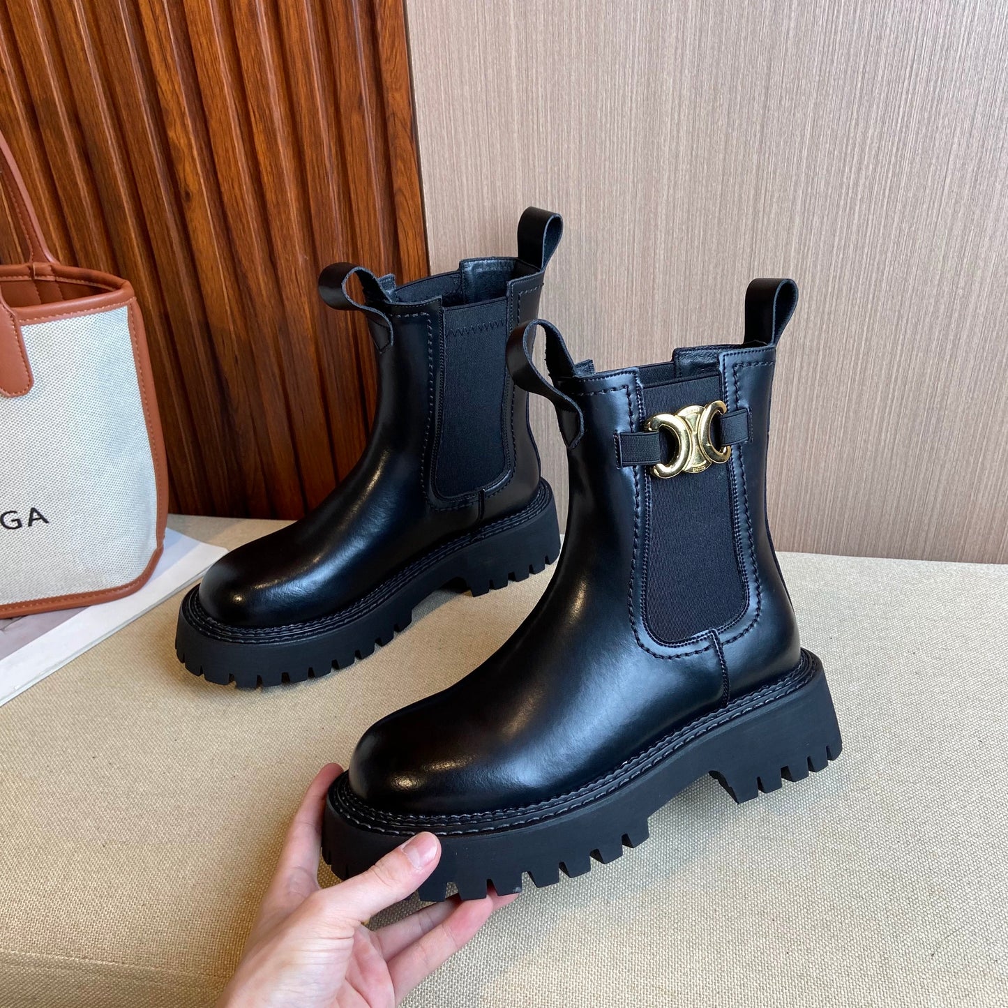 【Shoes】高級感エンジニアブーツ W14678