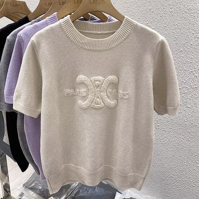 【tops】半袖ニットトップス M21832