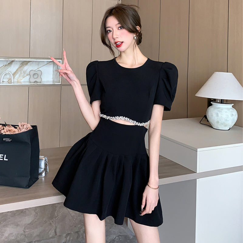 【Dress】ダイヤモンド切り替えワンピース T0635