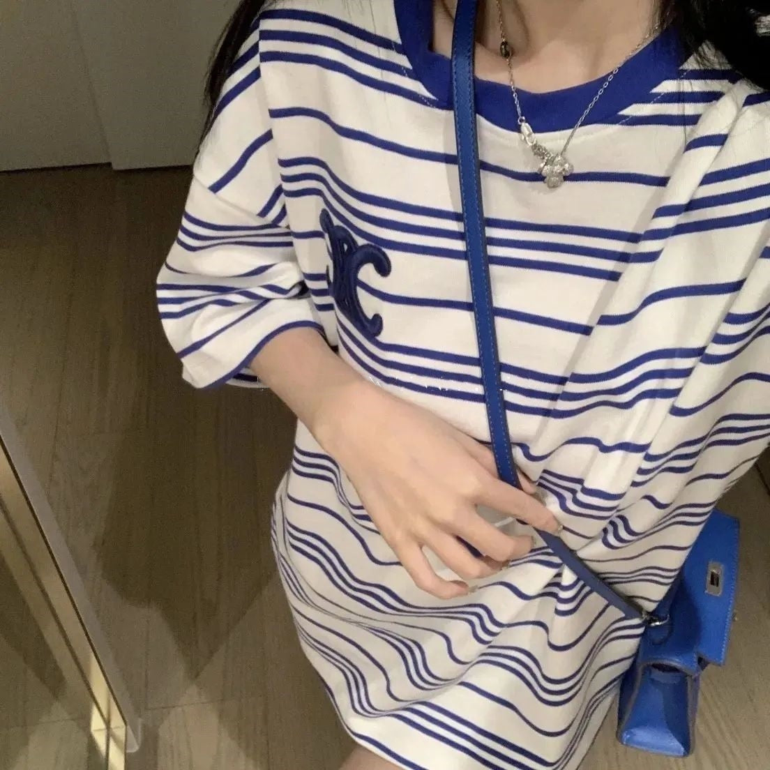 【Tops】ストライプTシャツ T0335