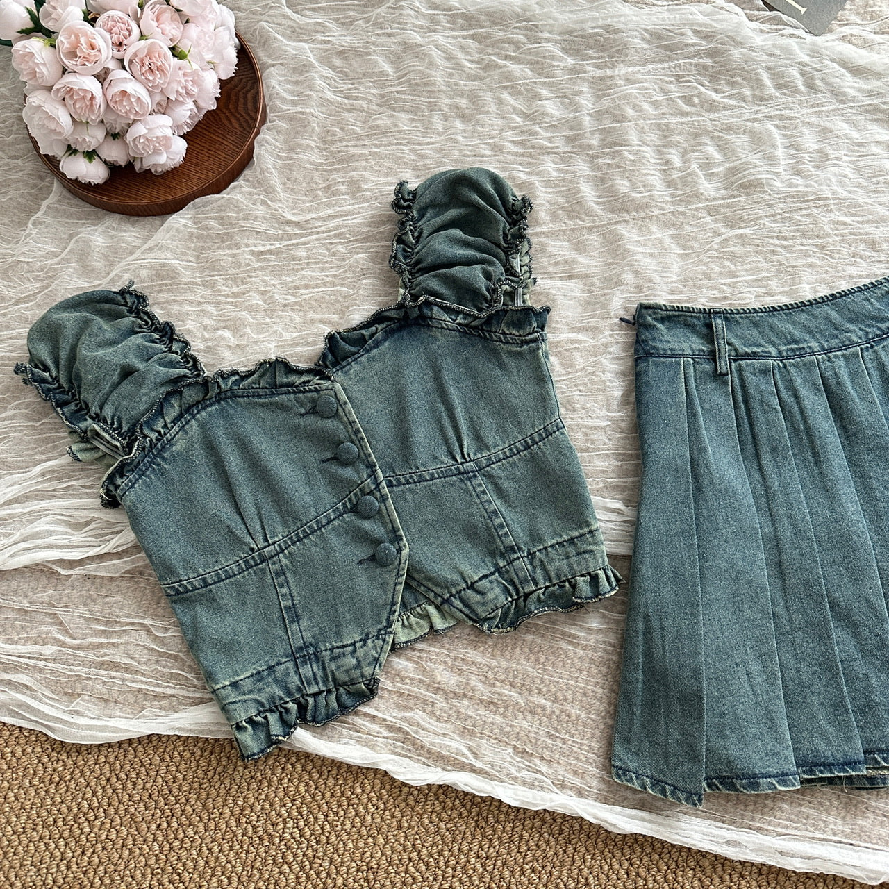 【Set】デニム人気2点セット T0606