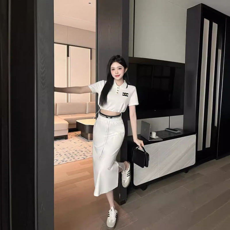 【Set】気質2点セット Tシャツ+スカート T0490