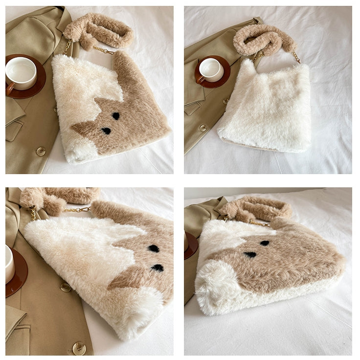 【雑貨】可愛いラムウールショルダーバッグ T01119