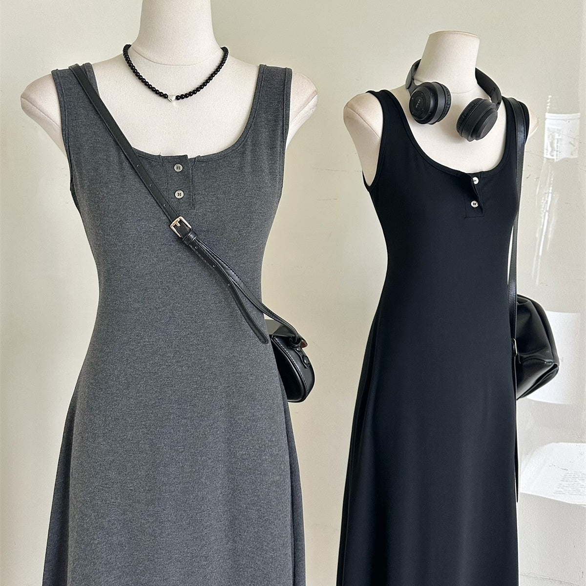 【Dress】ボタンデザインワンピース T0608