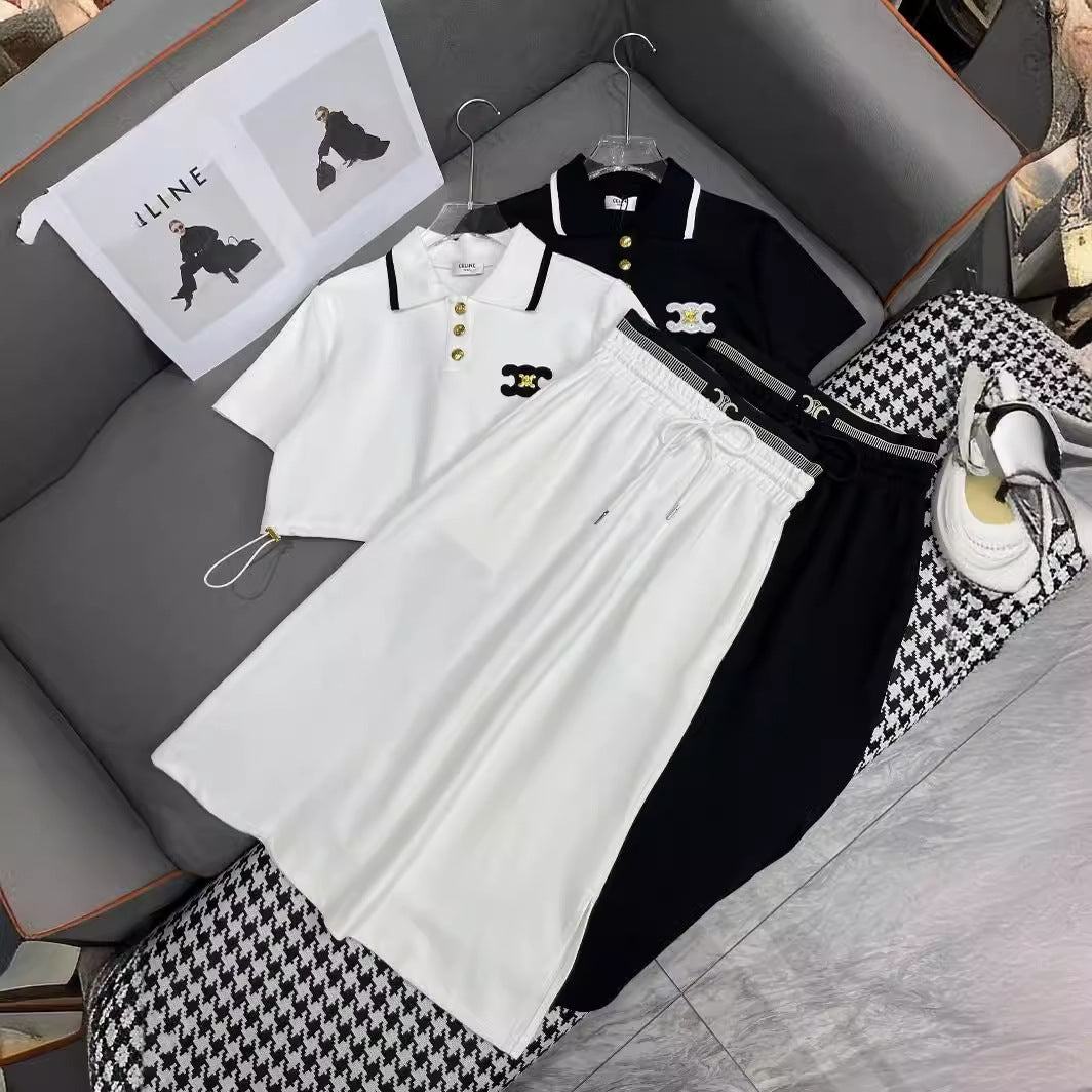 【Set】気質2点セット Tシャツ+スカート T0490