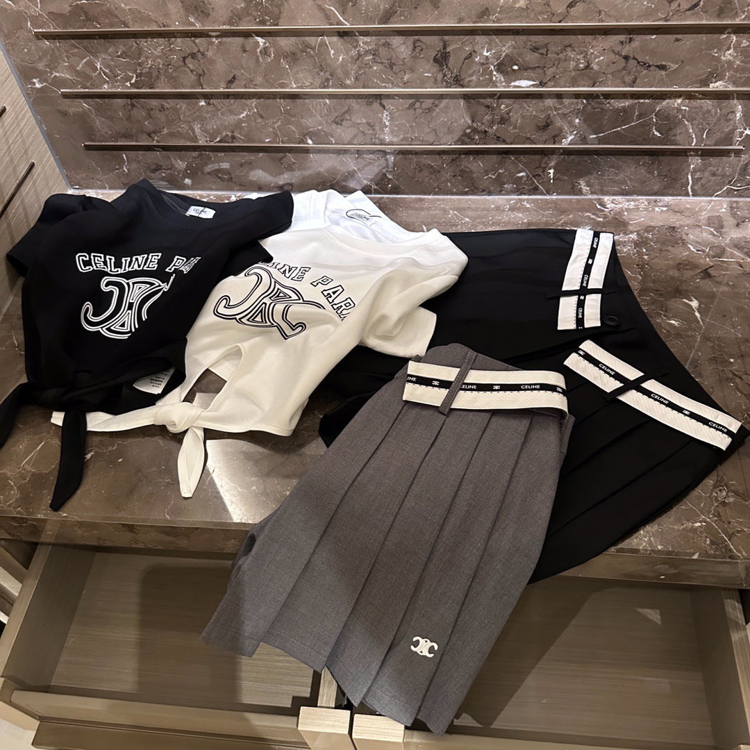 【Set】プリントトップス+キュロット2点セット T0816