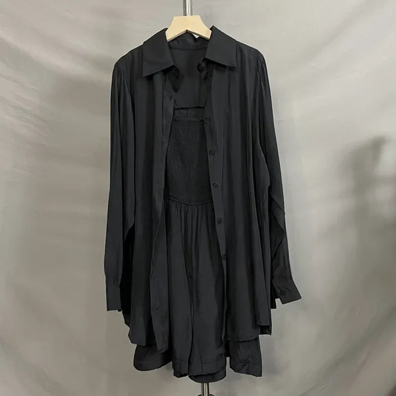 【Set】無地2点セット UVカットシャツ+ロンパース T0618