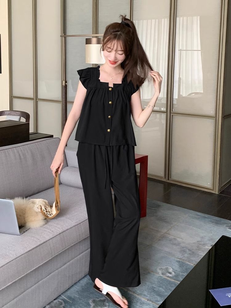 【Set】カジュアルトップス+パンツ2点セット T0620