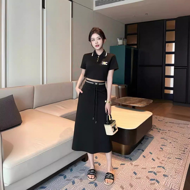 【Set】気質2点セット Tシャツ+スカート T0490