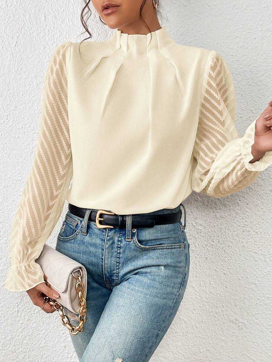 【Tops】高級感切り替えデザイントップス T01060