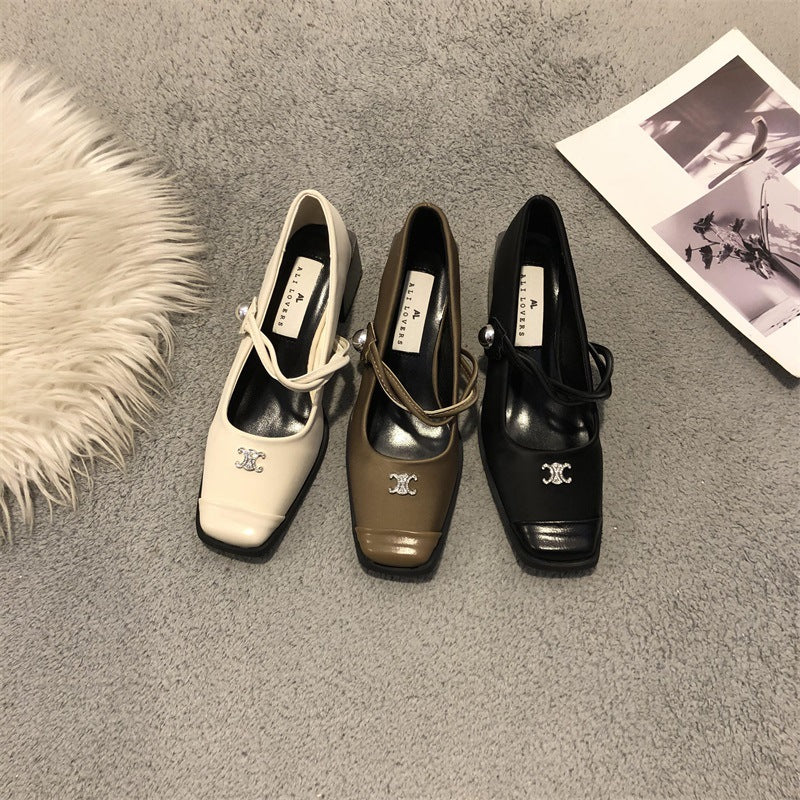 【Shoes】3色展開~チャンキーヒールパンプス T0843