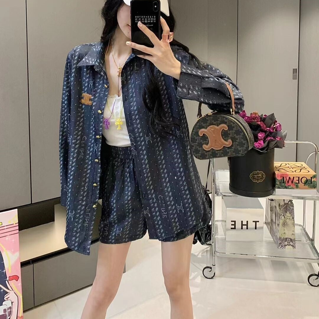 【Set】気質2点セット シャツ+ショートパンツ T0491