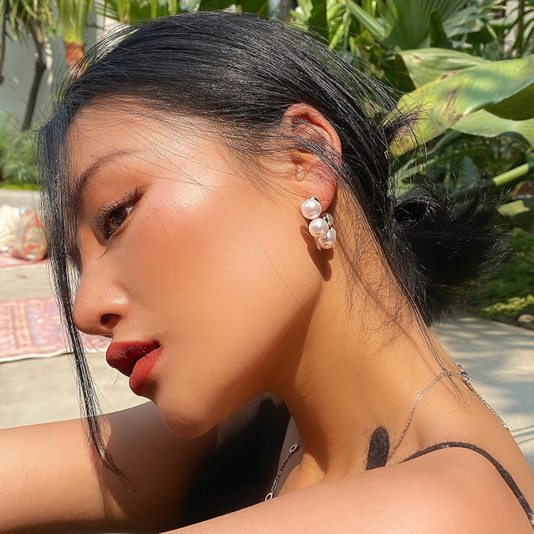 【雑貨】パールデザインピアス T0765