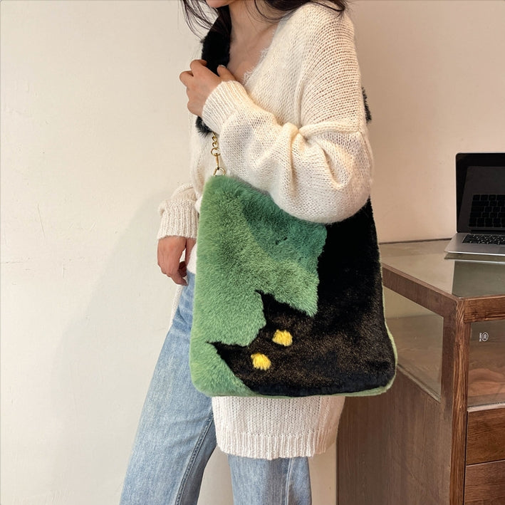 【雑貨】可愛いラムウールショルダーバッグ T01119