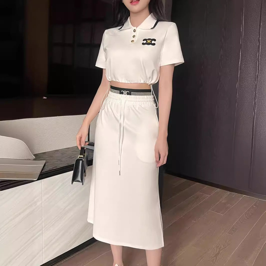 【Set】気質2点セット Tシャツ+スカート T0490