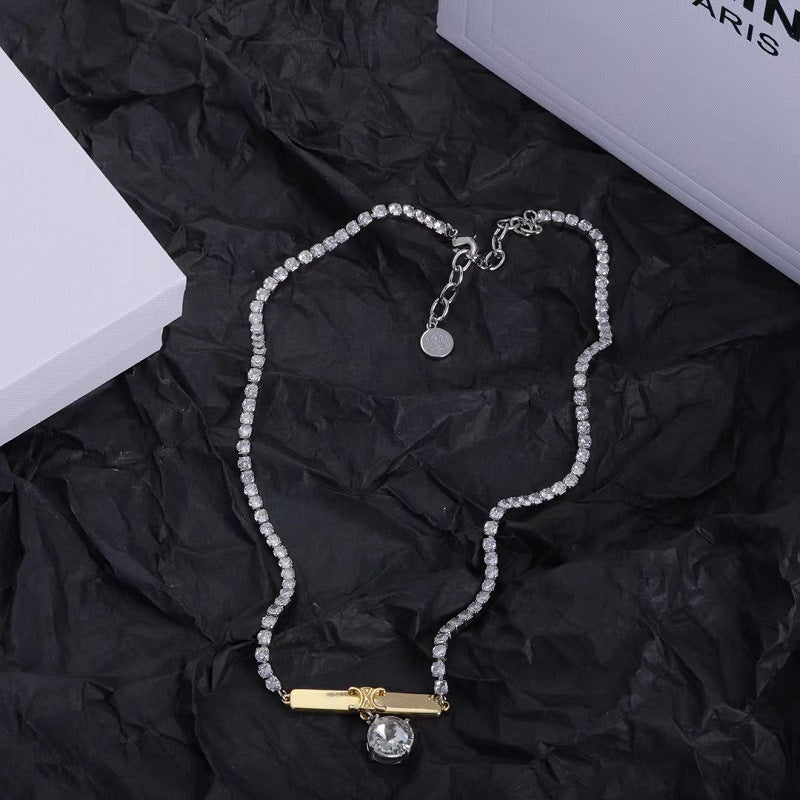 【雑貨】ラインストーンデザインネックレス T0795