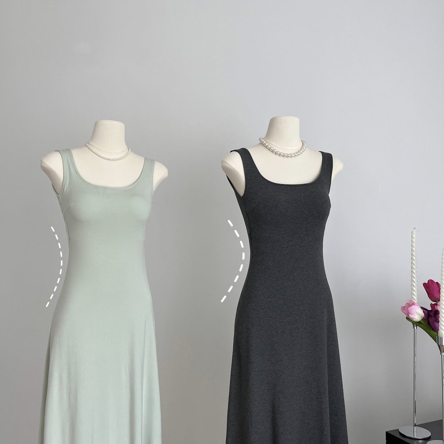 【Dress】快適なパッド入りドレス T0613