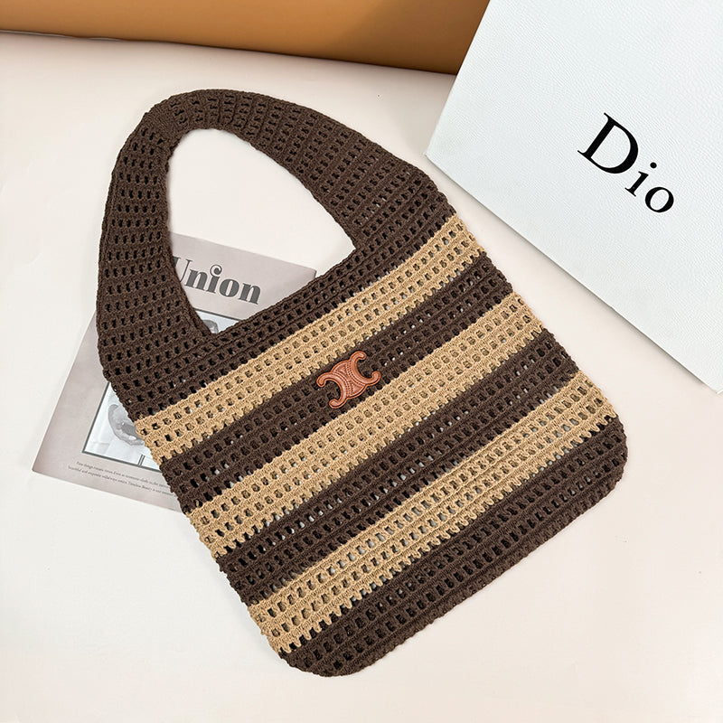 【雑貨】2色展開カゴバッグバッグ T0917