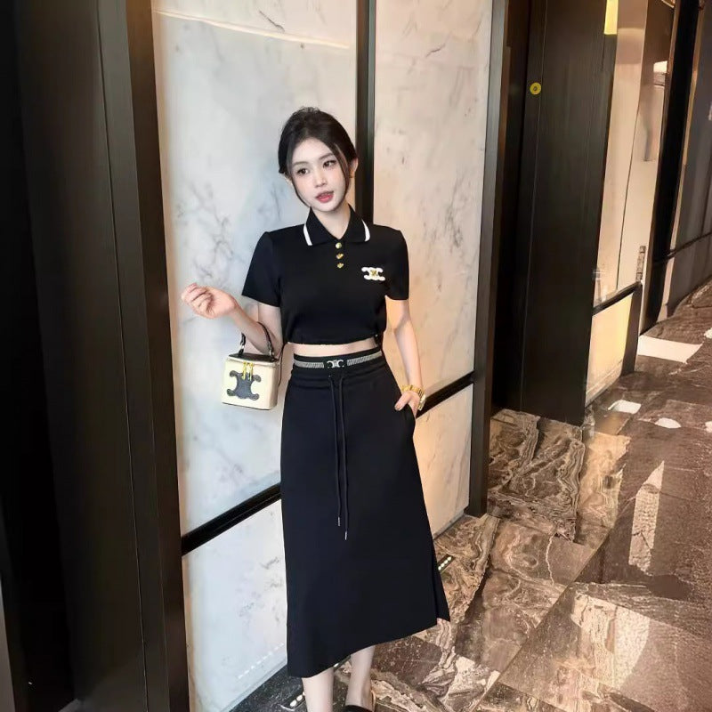 【Set】気質2点セット Tシャツ+スカート T0490